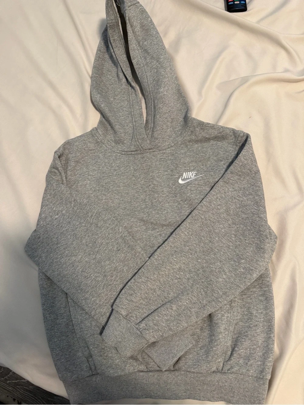 Nike boy’s Grey Crewneck Hoodie with Small White Logo